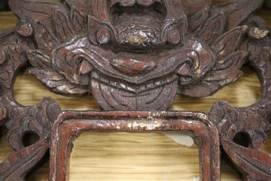 Six Chinese carved wood frames